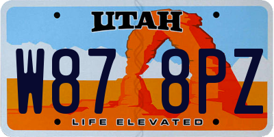 UT license plate W878PZ