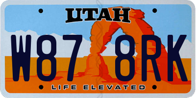 UT license plate W878RK