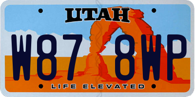 UT license plate W878WP