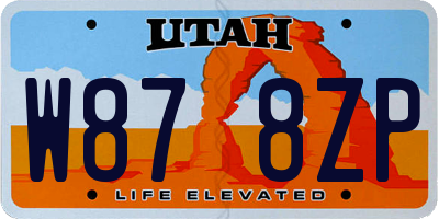 UT license plate W878ZP