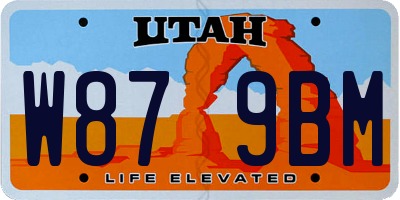UT license plate W879BM