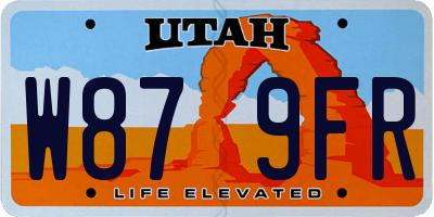 UT license plate W879FR