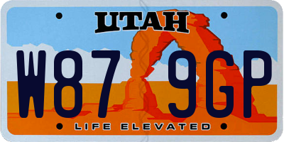 UT license plate W879GP