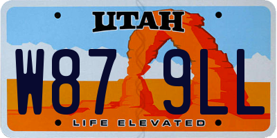 UT license plate W879LL