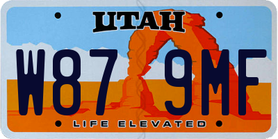 UT license plate W879MF