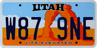 UT license plate W879NE