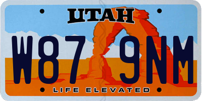 UT license plate W879NM