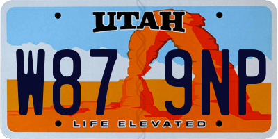 UT license plate W879NP
