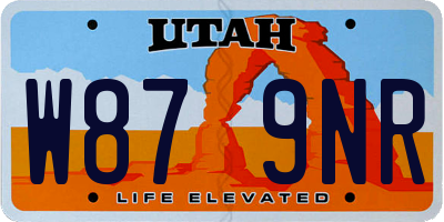 UT license plate W879NR