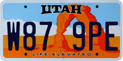 UT license plate W879PE