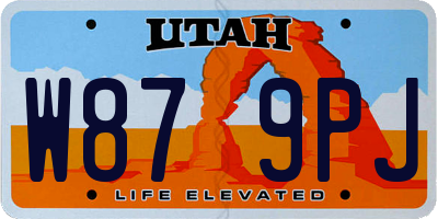 UT license plate W879PJ