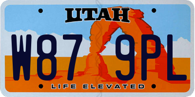 UT license plate W879PL