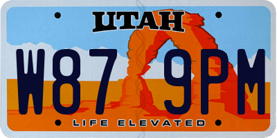 UT license plate W879PM