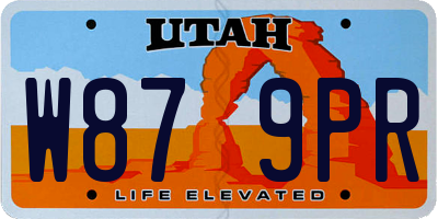 UT license plate W879PR