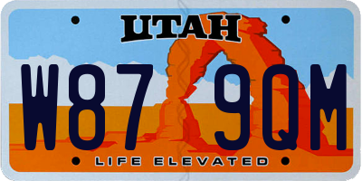 UT license plate W879QM