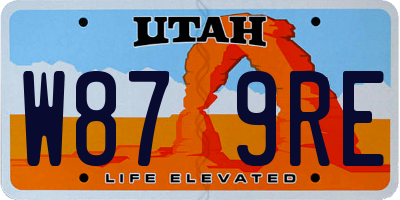 UT license plate W879RE
