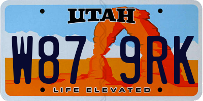 UT license plate W879RK