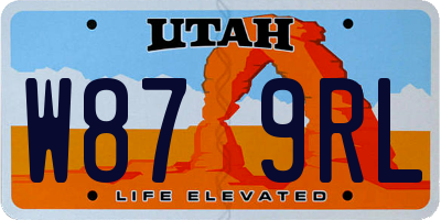 UT license plate W879RL