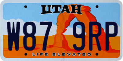 UT license plate W879RP