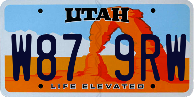 UT license plate W879RW