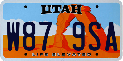 UT license plate W879SA