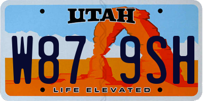 UT license plate W879SH