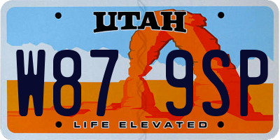 UT license plate W879SP