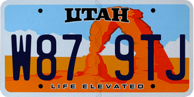 UT license plate W879TJ
