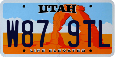 UT license plate W879TL