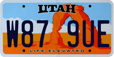UT license plate W879UE