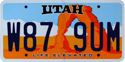 UT license plate W879UM
