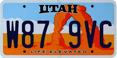 UT license plate W879VC