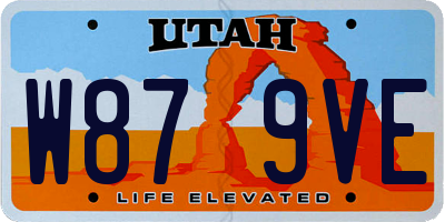 UT license plate W879VE