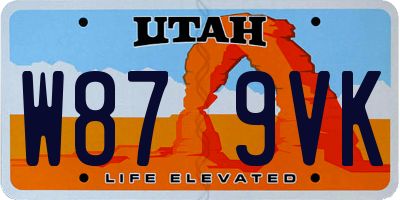 UT license plate W879VK