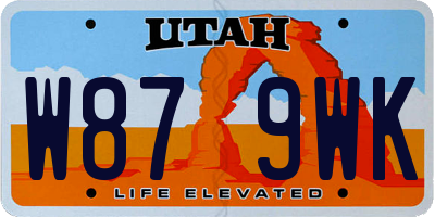UT license plate W879WK
