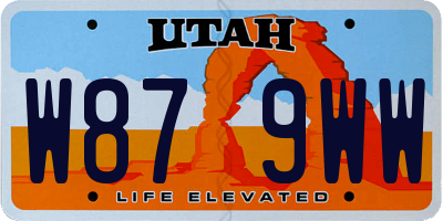 UT license plate W879WW