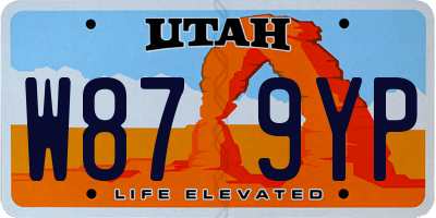 UT license plate W879YP