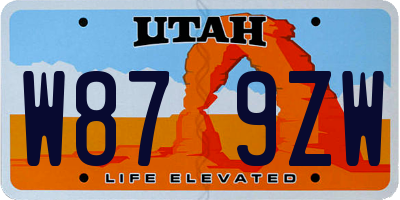 UT license plate W879ZW