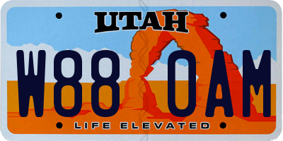 UT license plate W880AM