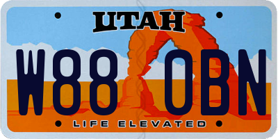 UT license plate W880BN