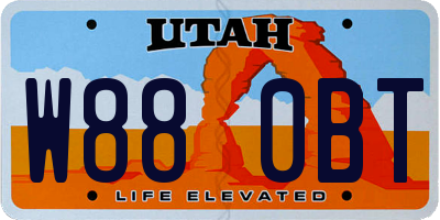 UT license plate W880BT