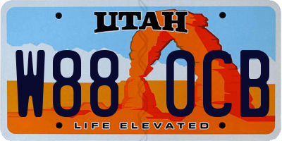 UT license plate W880CB