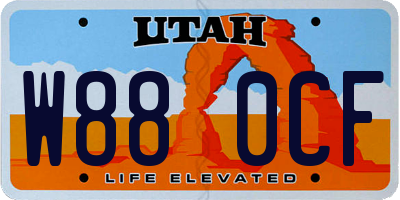 UT license plate W880CF