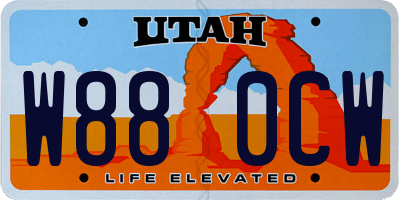 UT license plate W880CW