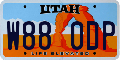 UT license plate W880DP