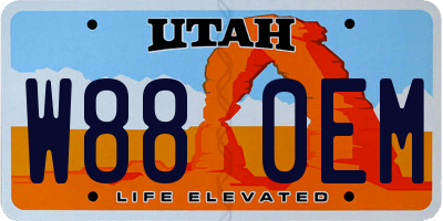 UT license plate W880EM