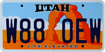 UT license plate W880EW