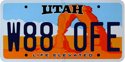 UT license plate W880FE