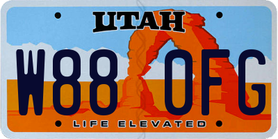 UT license plate W880FG