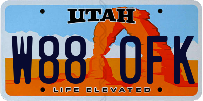 UT license plate W880FK